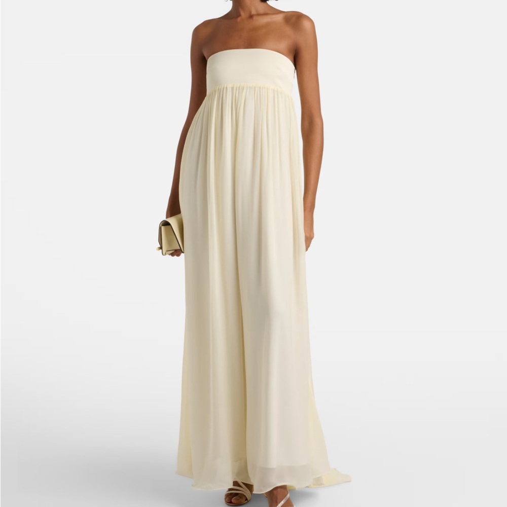 Posse Strapless Cream Flowing Maxi Dress